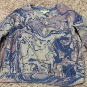Fleece purple swirl printed long sleeve shirt